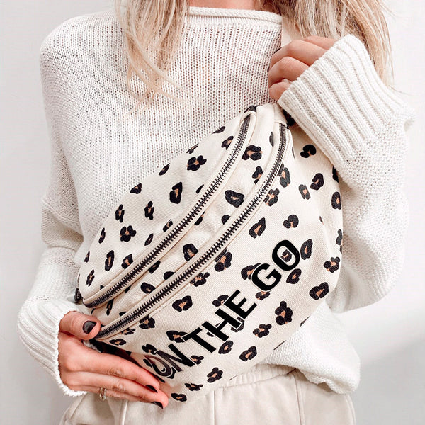 ON THE GO BANANA BAG LEOPARD PRINT