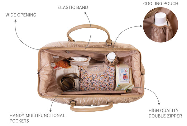 Cloud Comfort Puffer Mommy Bag - Beige