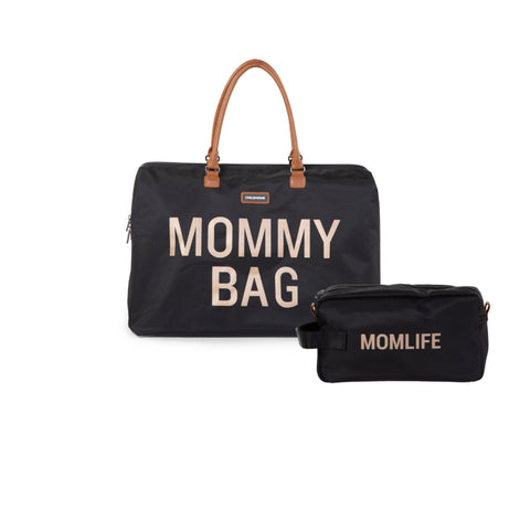 MOMMY BAG & MOMLIFE TOILETRY BAG BUNDLE BLACK